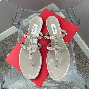 Valentino Powder Jelly Studded Sandals